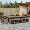 Image de vidaXL Ensemble à manger de jardin 15 pcs coussins gris résine tressée