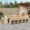 Image de vidaXL Ensemble à manger de jardin et coussins 15 pcs beige