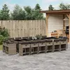 Image de vidaXL Ensemble à manger de jardin 17 pcs et coussins résine tressée