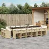 Image de vidaXL Ensemble à manger de jardin et coussins 17 pcs beige