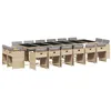 Image de vidaXL Ensemble à manger de jardin et coussins 17 pcs mélange beige