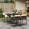 Image de vidaXL Ensemble à manger de jardin 5 pcs et coussins marron poly rotin