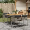 Image de vidaXL Ensemble à manger de jardin 5 pcs coussins gris résine tressée