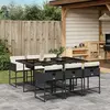 Image de vidaXL Ensemble à manger de jardin coussins 7pcs Noir Résine tressée