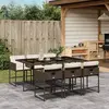 Image de vidaXL Ensemble à manger de jardin et coussins 7 pcs marron rotin
