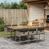Image de vidaXL Ensemble à manger de jardin et coussins 7 pcs gris rotin
