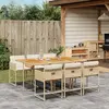 Image de vidaXL Ensemble à manger de jardin et coussins 7 pcs beige poly rotin