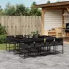 Image de vidaXL Ensemble à manger de jardin 9pcs coussins noir résine tressée