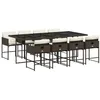 Image de vidaXL Ensemble à manger de jardin et coussins 9 pcs marron poly rotin
