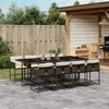 Image de vidaXL Ensemble à manger de jardin et coussins 9 pcs marron poly rotin