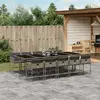 Image de vidaXL Ensemble à manger de jardin 11pcs avec coussins gris poly rotin