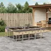 Image de vidaXL Ensemble à manger de jardin et coussins 11 pcs mélange beige