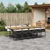 Image de vidaXL Ensemble à manger de jardin 11 pcs coussins noir résine tressée