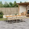 Image de vidaXL Ensemble à manger de jardin et coussins 11 pcs beige poly rotin