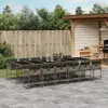 Image de vidaXL Ensemble à manger de jardin coussins 13 pcs gris résine tressée