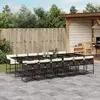 Image de vidaXL Ensemble à manger de jardin avec coussins 13 pcs marron rotin