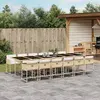 Image de vidaXL Ensemble à manger de jardin et coussins 13 pcs beige