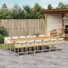 Image de vidaXL Ensemble à manger de jardin et coussins 13 pcs beige