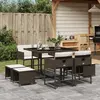 Image de vidaXL Ensemble à manger de jardin et coussins 9 pcs marron poly rotin
