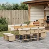 Image de vidaXL Ensemble à manger de jardin et coussins 11 pcs beige poly rotin
