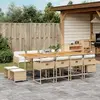 Image de vidaXL Ensemble à manger de jardin et coussins 13 pcs beige