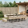 Image de vidaXL Ensemble à manger de jardin et coussins 15 pcs beige