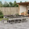 Image de vidaXL Ensemble à manger de jardin et coussins 15 pcs gris clair rotin