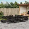 Image de vidaXL Ensemble à manger de jardin 17 pcs coussins noir résine tressée