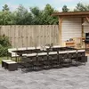 Image de vidaXL Ensemble à manger de jardin et coussins 17 pcs marron rotin