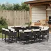 Image de vidaXL Ensemble à manger de jardin 11 pcs coussins noir résine tressée