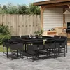 Image de vidaXL Ensemble à manger de jardin 11 pcs coussins noir résine tressée
