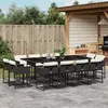 Image de vidaXL Ensemble à manger de jardin 13 pcs coussins noir résine tressée