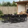 Image de vidaXL Ensemble à manger de jardin 13 pcs coussins noir résine tressée