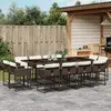 Image de vidaXL Ensemble à manger de jardin avec coussins 13 pcs marron rotin
