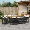 Image de vidaXL Ensemble à manger de jardin 13 pcs coussins noir résine tressée