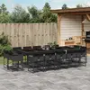 Image de vidaXL Ensemble à manger de jardin 15 pcs coussins noir résine tressée
