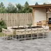Image de vidaXL Ensemble à manger de jardin et coussins 15 pcs beige