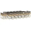 Image de vidaXL Ensemble à manger de jardin et coussins 17 pcs mélange beige