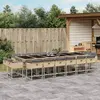 Image de vidaXL Ensemble à manger de jardin et coussins 17 pcs mélange beige