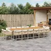 Image de vidaXL Ensemble à manger de jardin et coussins 17 pcs beige