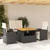 Image de vidaXL Ensemble à manger de jardin 4 pcs avec coussins noir