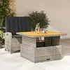 Image de vidaXL Ensemble à manger de jardin et coussins 2 pcs gris rotin