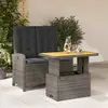 Image de vidaXL Ensemble à manger de jardin et coussins 2 pcs gris rotin