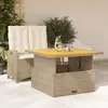 Image de vidaXL Ensemble à manger de jardin et coussins 2 pcs beige poly rotin