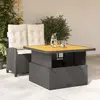 Image de vidaXL Ensemble à manger de jardin coussins 2pcs noir résine tressée