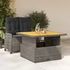 Image de vidaXL Ensemble à manger de jardin et coussins 2 pcs gris rotin