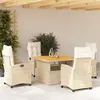 Image de vidaXL Ensemble à manger de jardin avec coussins 5pcs Beige poly rotin