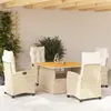 Image de vidaXL Ensemble à manger de jardin avec coussins 5pcs Beige poly rotin