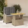 Image de vidaXL Ensemble à manger de jardin et coussins 2 pcs beige poly rotin