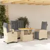 Image de vidaXL Ensemble à manger de jardin coussins 4 pcs beige résine tressée